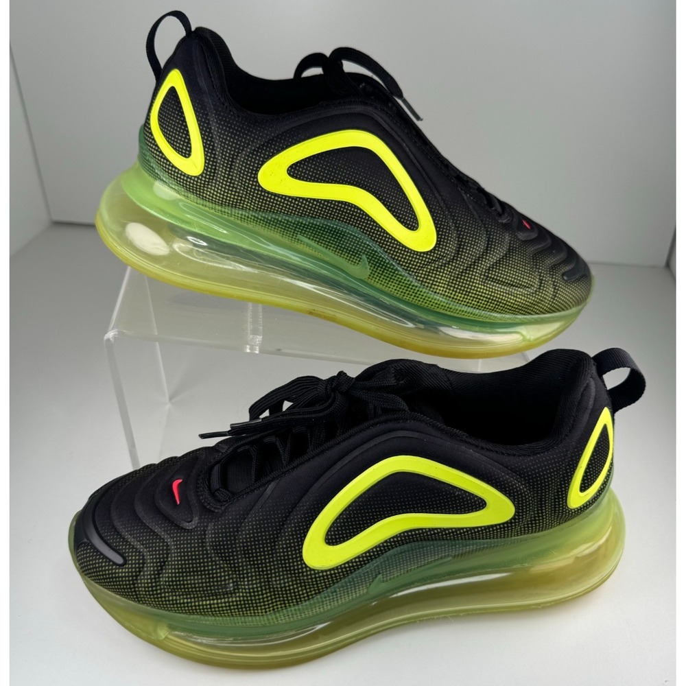 Nike Air Max 720 GS Black Volt Youth 6.5Y Women's 8 AQ3196-005 Shoes Sneakers